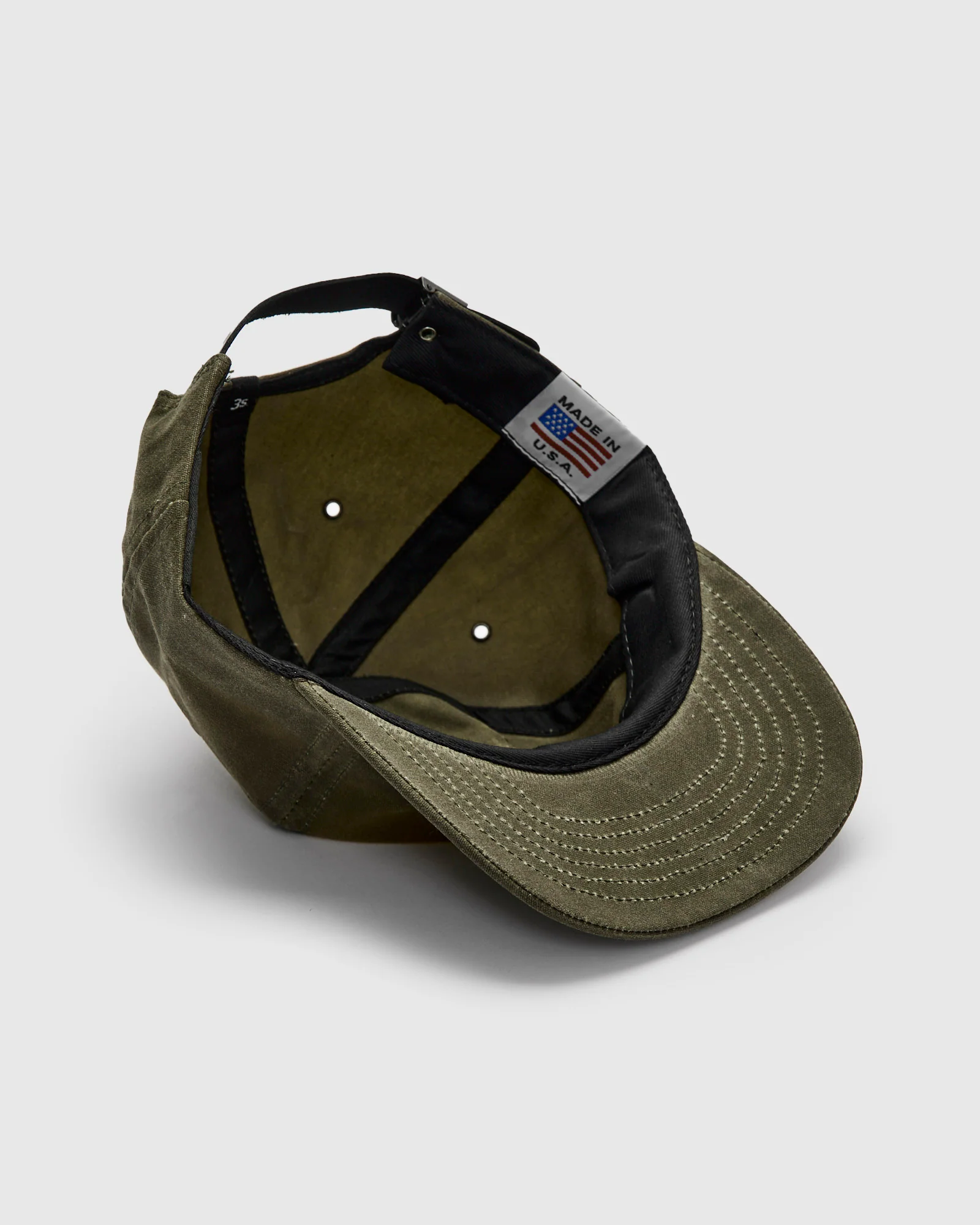 Waxed Canvas Baseball Cap in Olive - Image 4