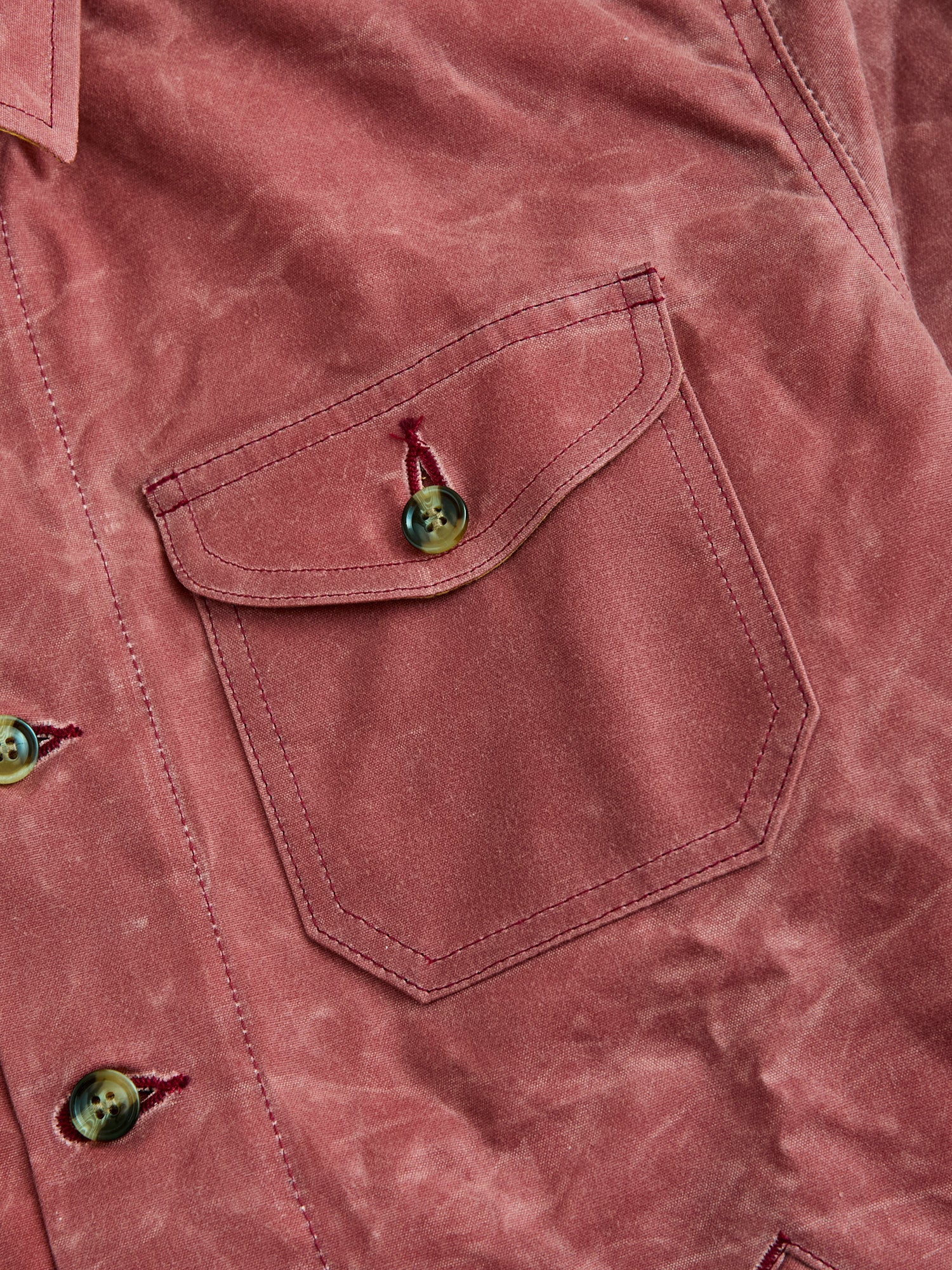 Waxed Canvas Crissman Overshirt in Nautical Red - Image 4