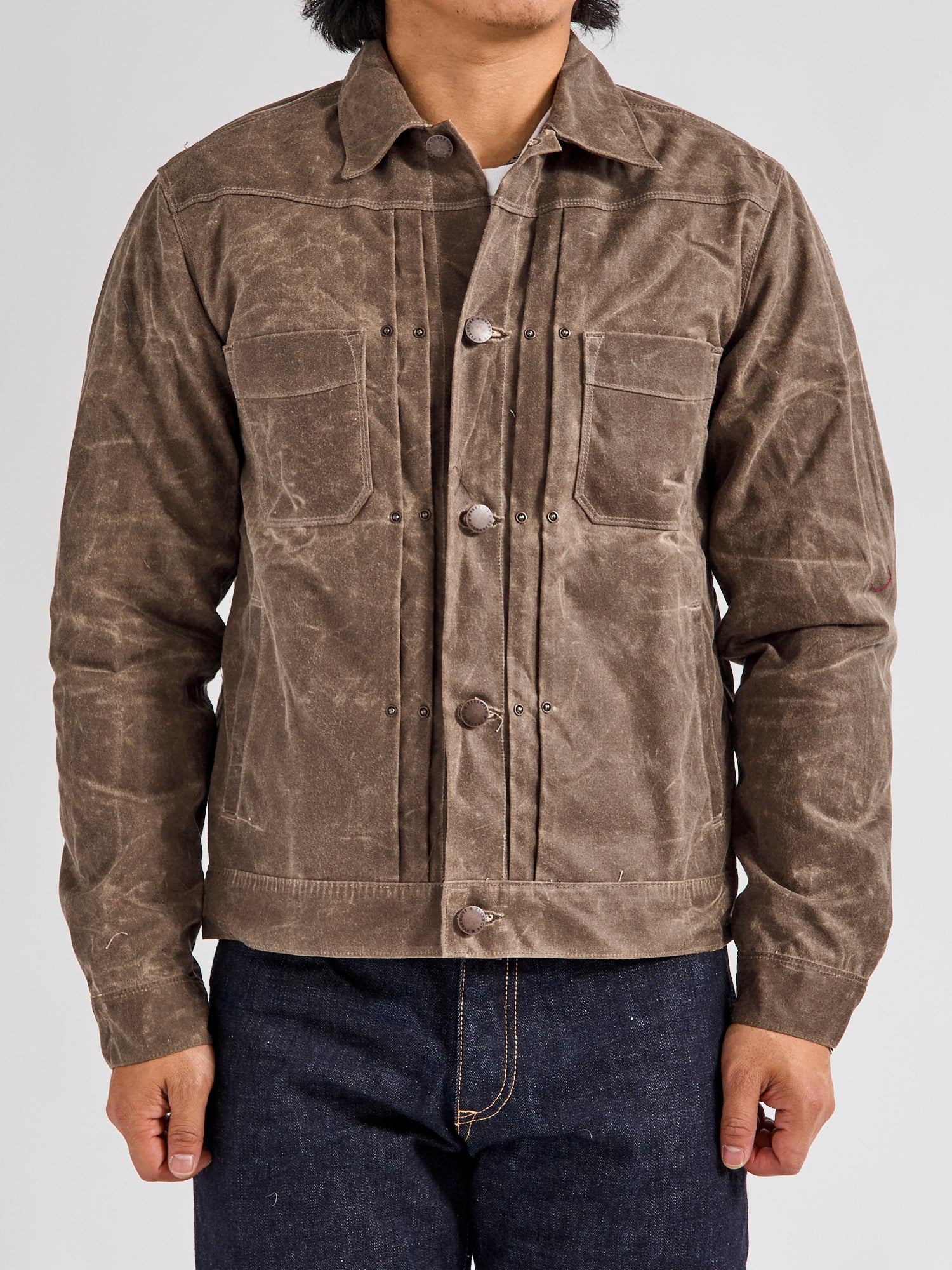 Waxed Canvas Riders Jacket in Oak - Image 2