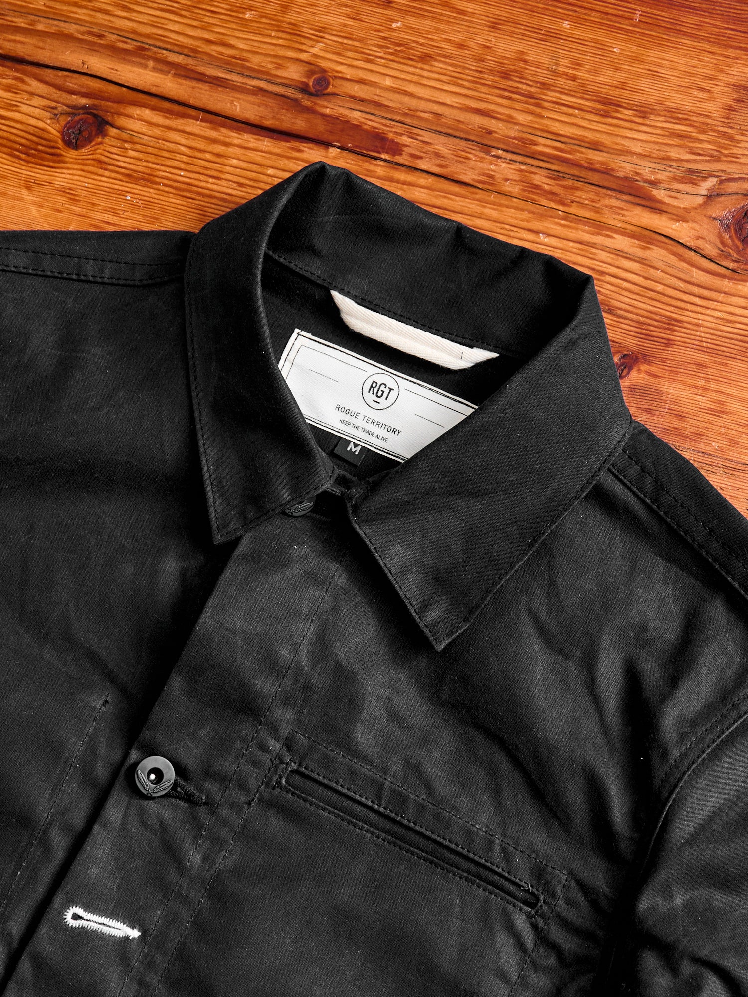 Waxed Canvas Ridgeline Supply Jacket in Black - Image 3