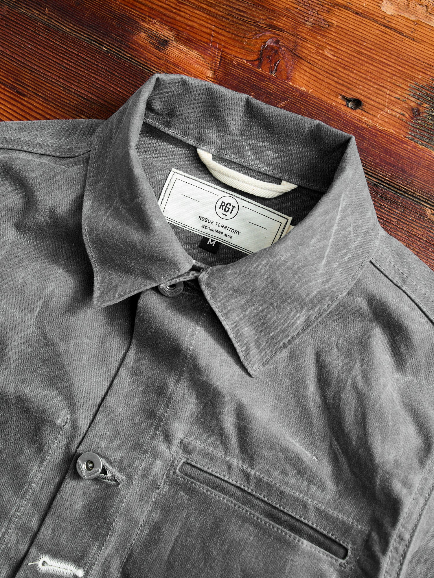 Waxed Canvas Ridgeline Supply Jacket in Grey - Image 3
