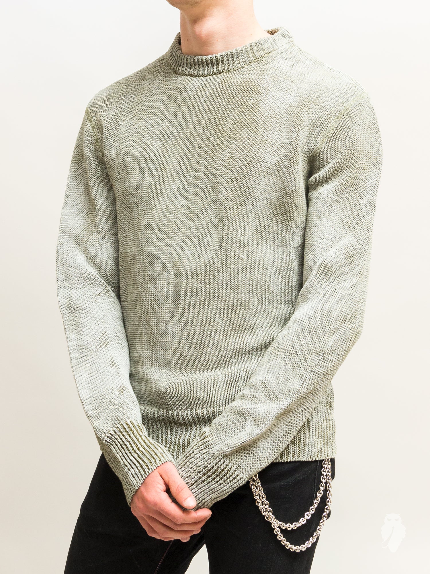 Waxed Sweater in Military Linen - Image 2