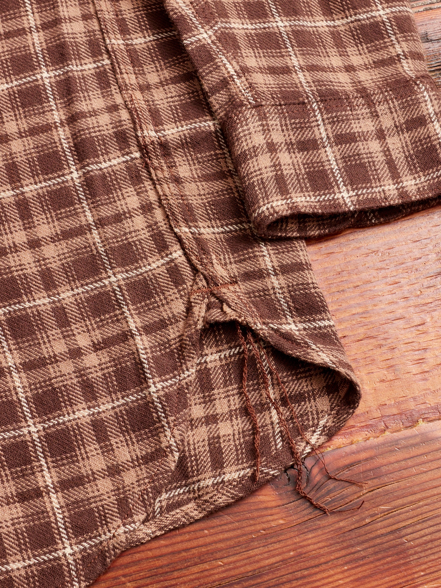 Wells Work Shirt in Brown Plaid - Image 7