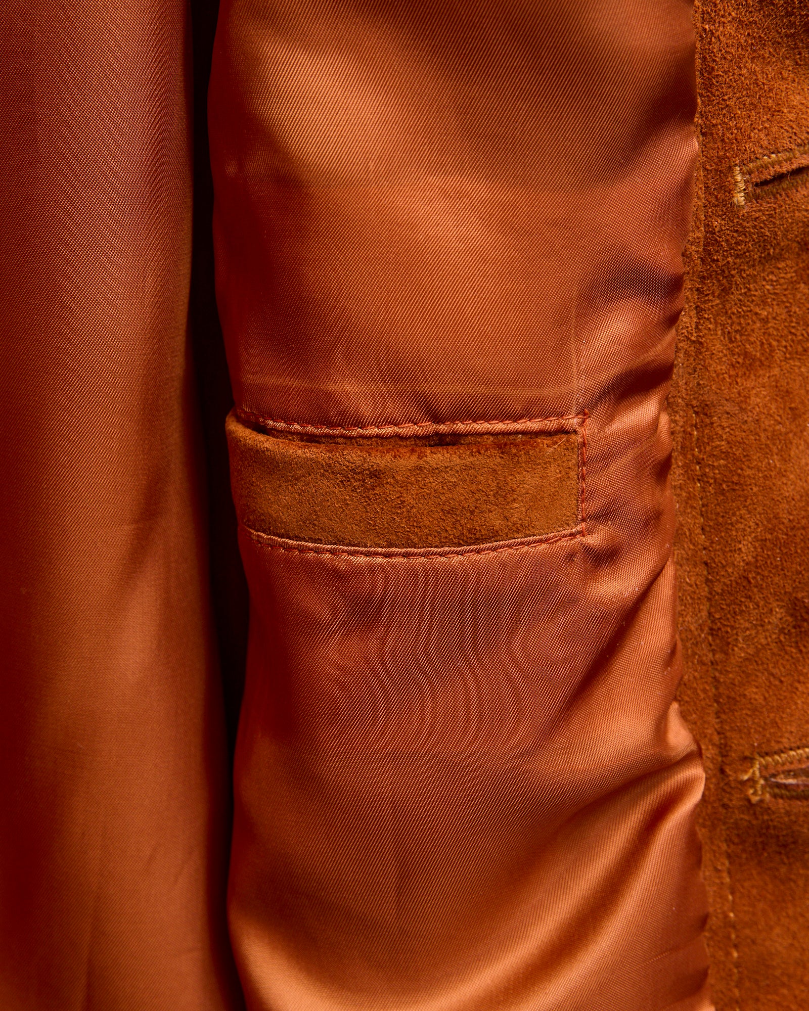 "Western Pioneer" Horsehide Suede Jacket in Caramel Brown - Image 7