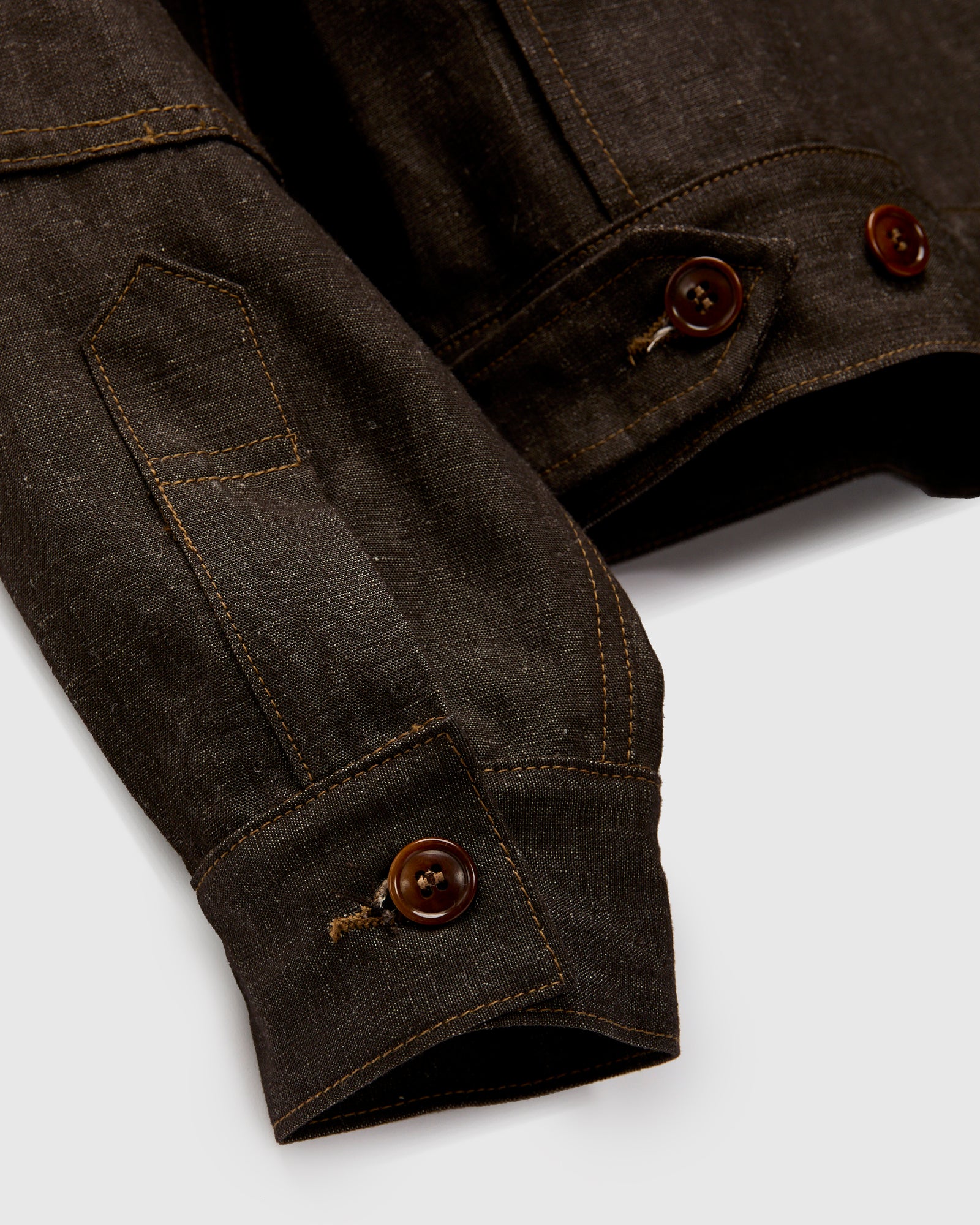 "Wildcat" Zip Jacket in 9oz Cacao Chambray - Image 7