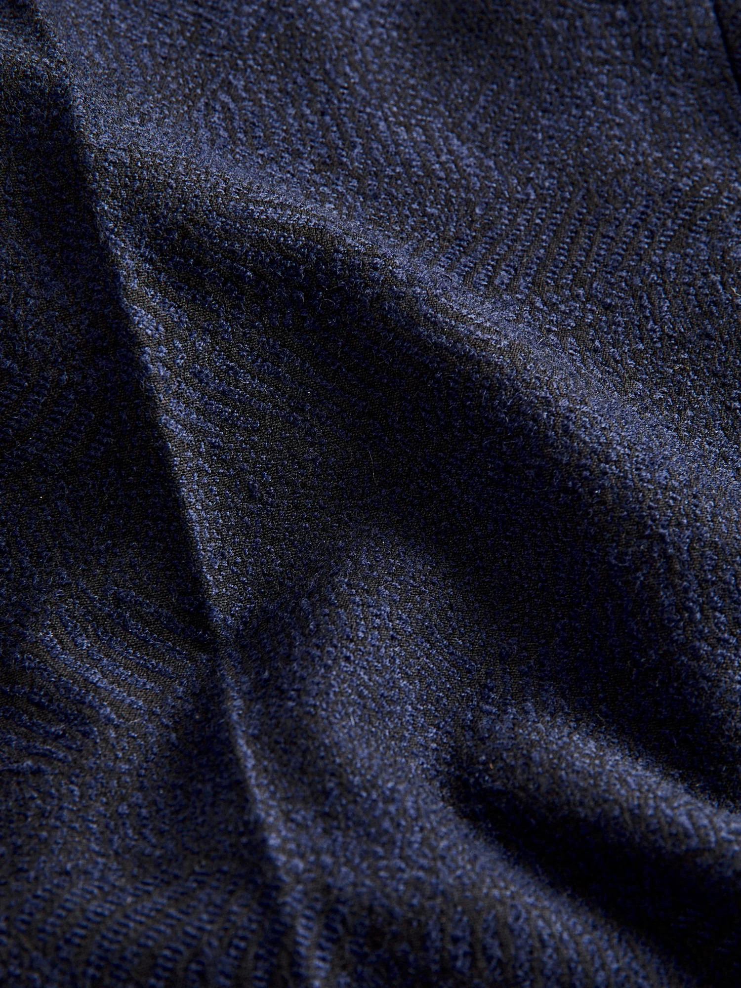 Wind Flow Jacquard Tucked Trousers in Dark Navy - Image 11