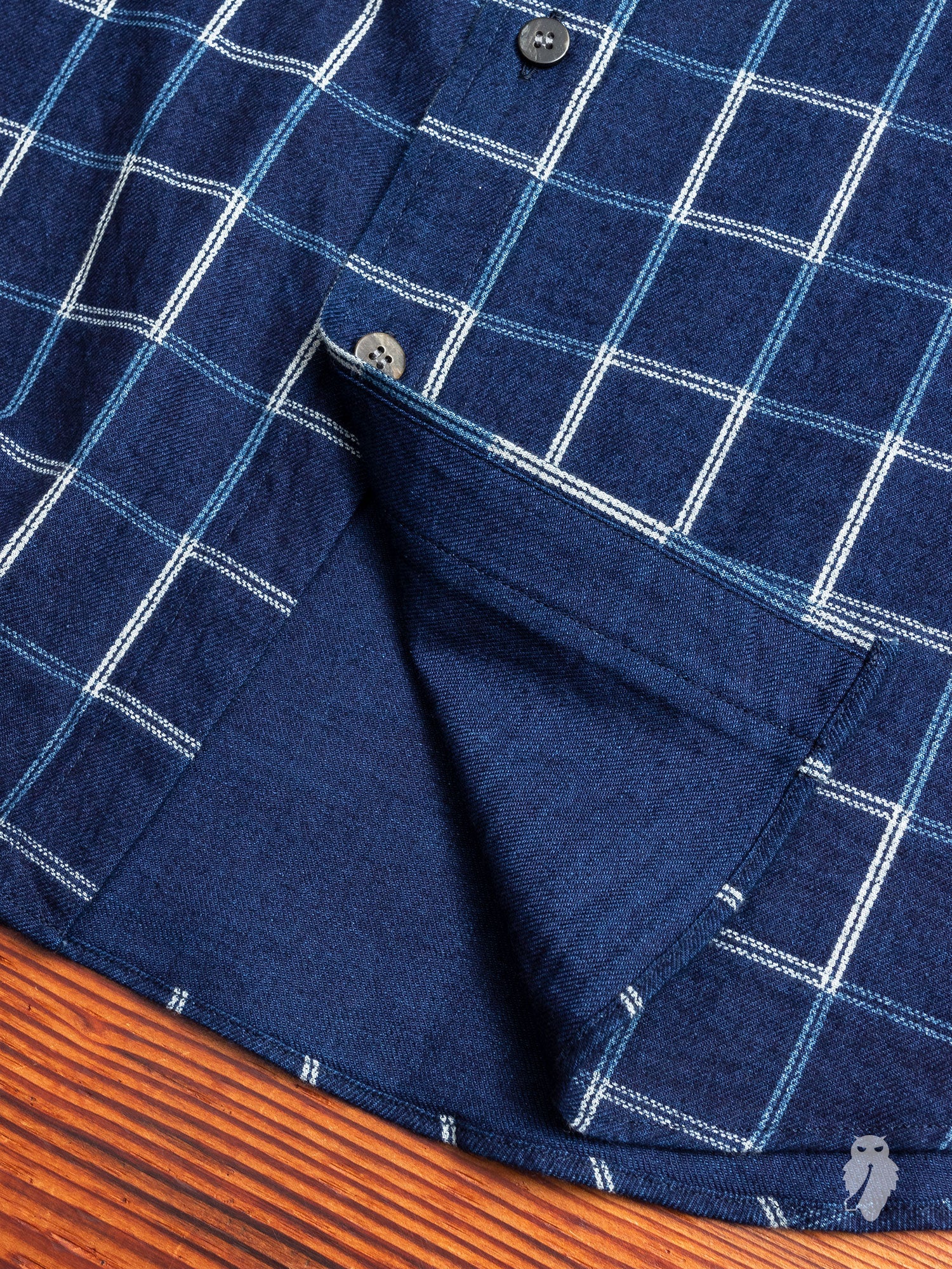 Windowpane Flannel Button-Down Shirt in Indigo - Image 7