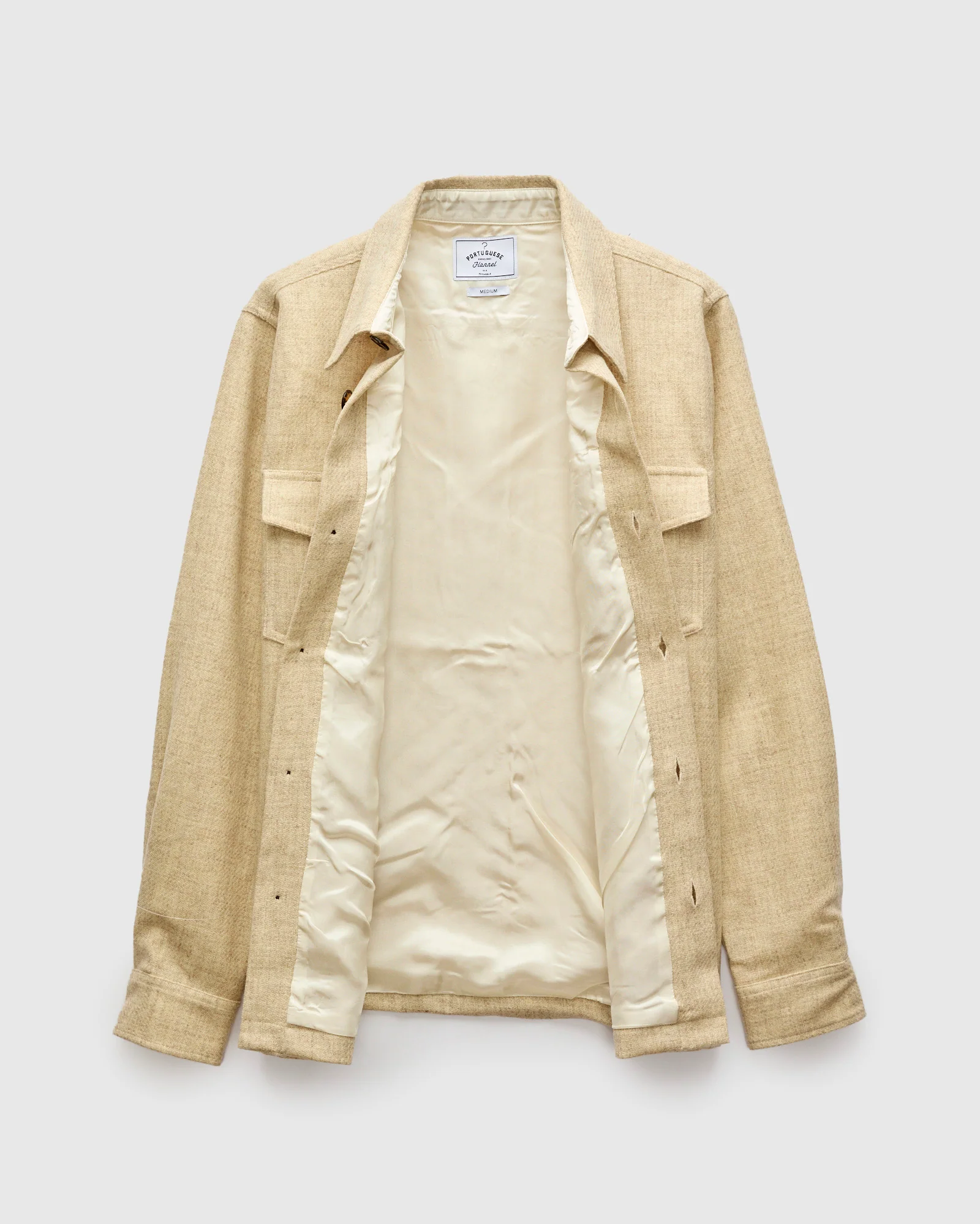 Wool Field Overshirt in Ecru - Image 2