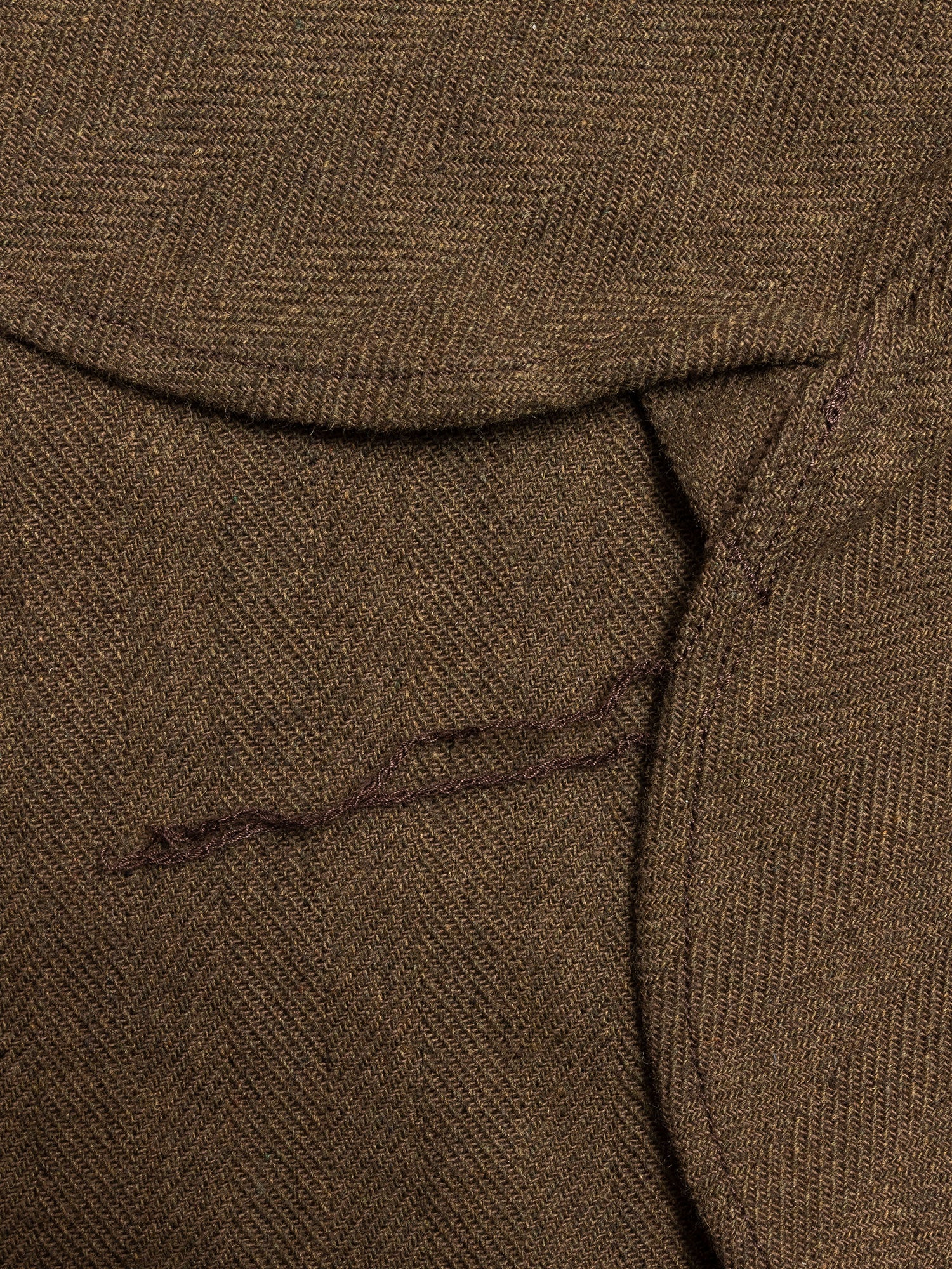 Wool HBT Work Shirt in Olive - Image 7