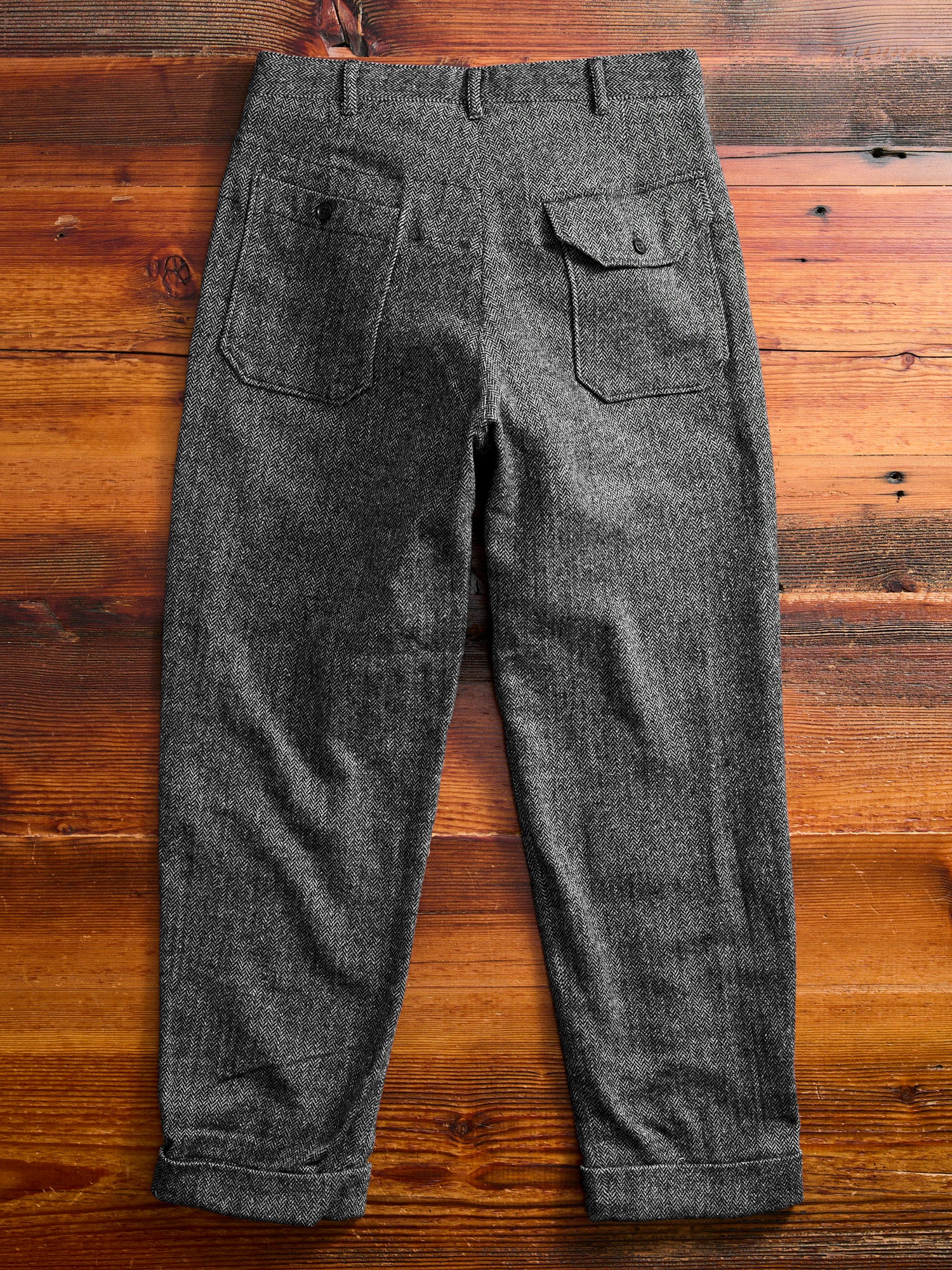Wool Herringbone Carlyle Pants in Grey - Image 11