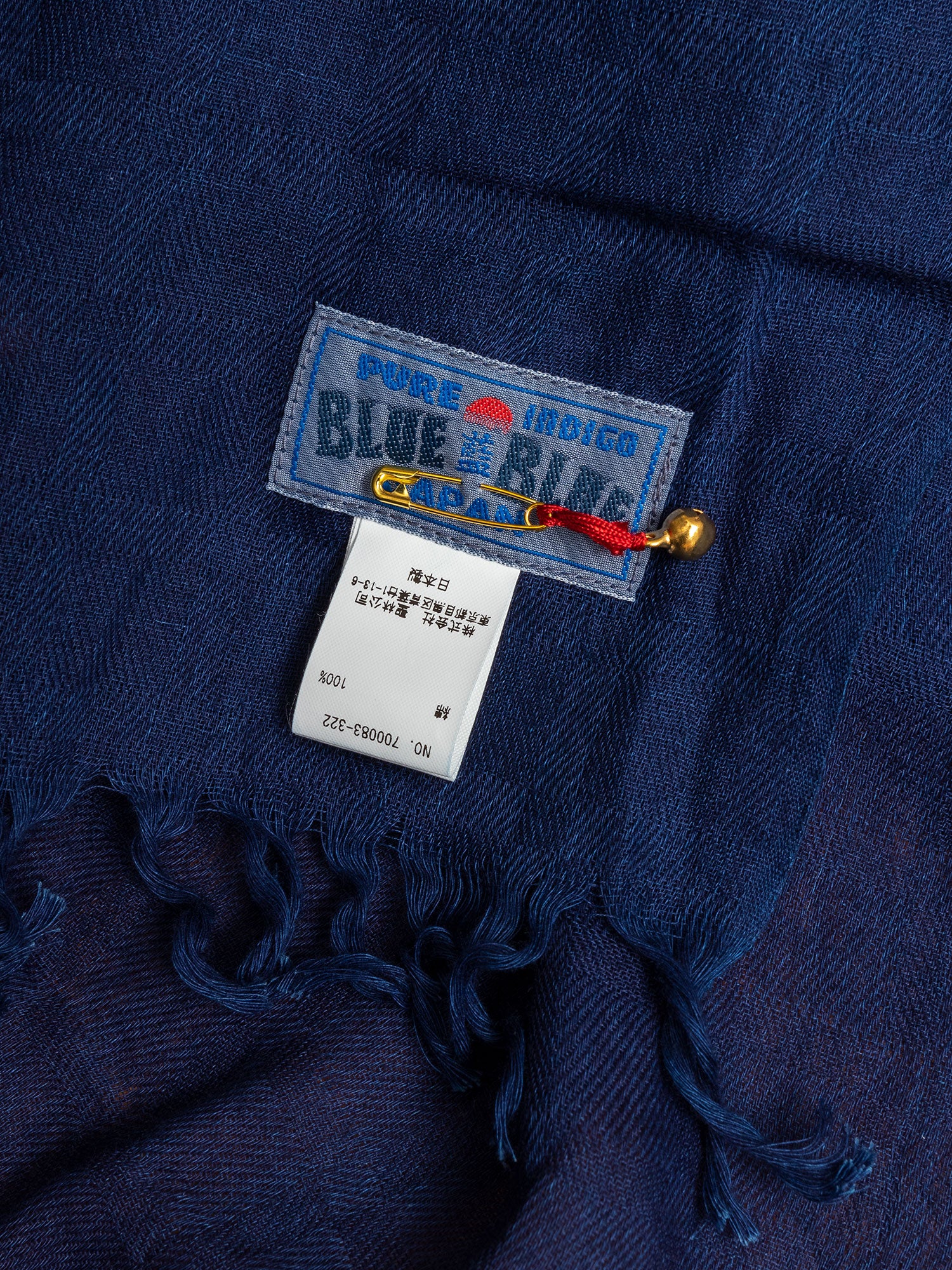 Yarn Dyed Check Scarf in Indigo - Image 3