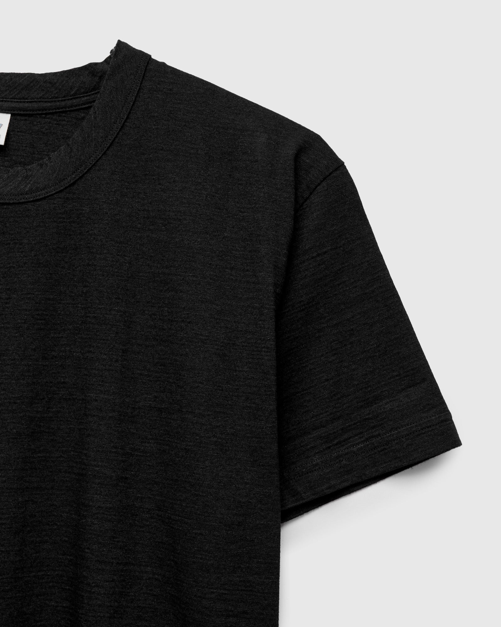 Yarn Dyed Knit T-Shirt in Black Indigo - Image 4