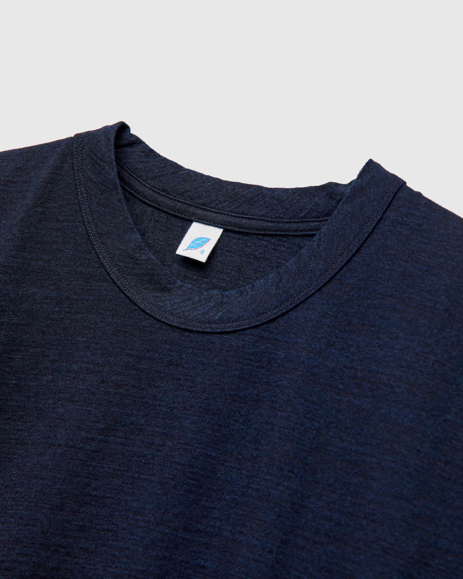 Yarn Dyed Knit T-Shirt in Dark Indigo - Image 3