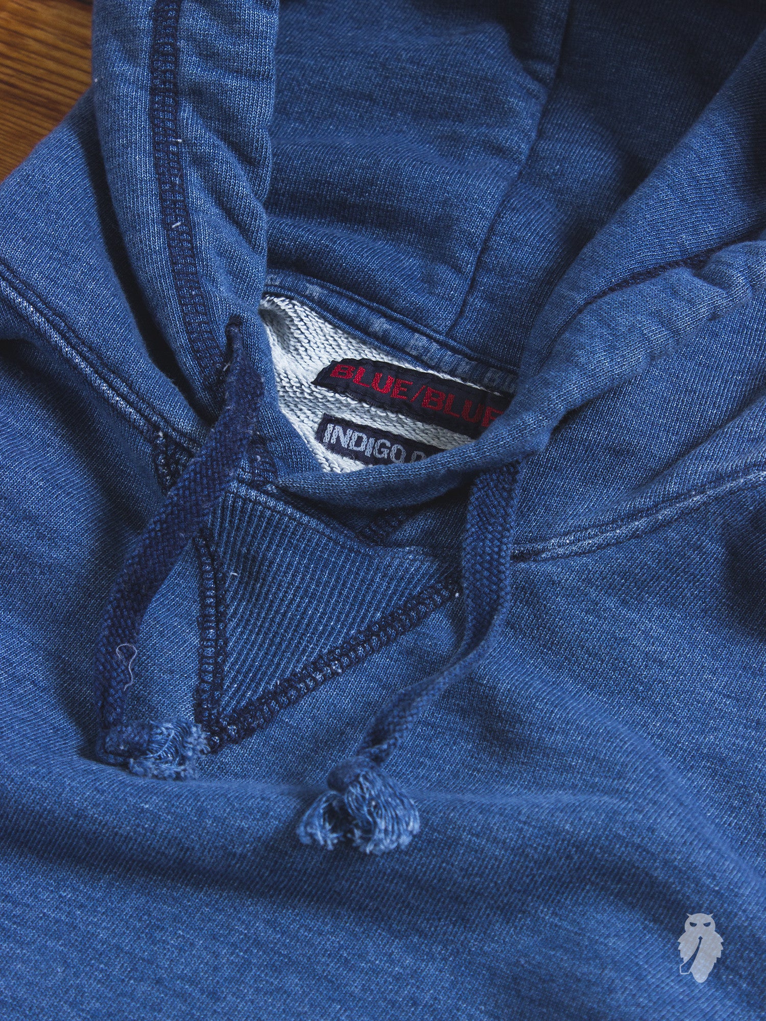 Yarn-Dyed Pullover Hoodie in Washed Indigo - Image 3