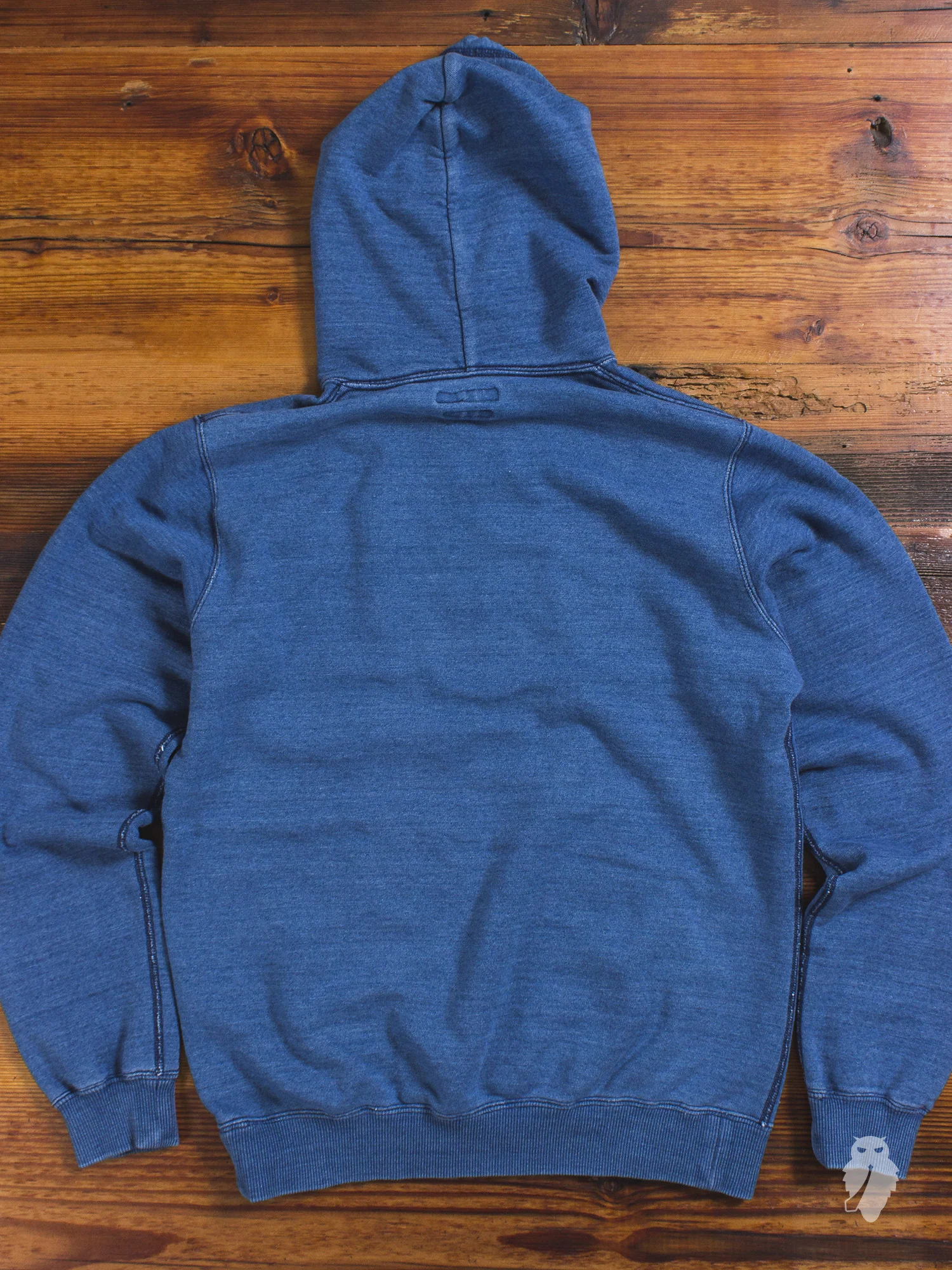 Yarn-Dyed Pullover Hoodie in Washed Indigo - Image 7