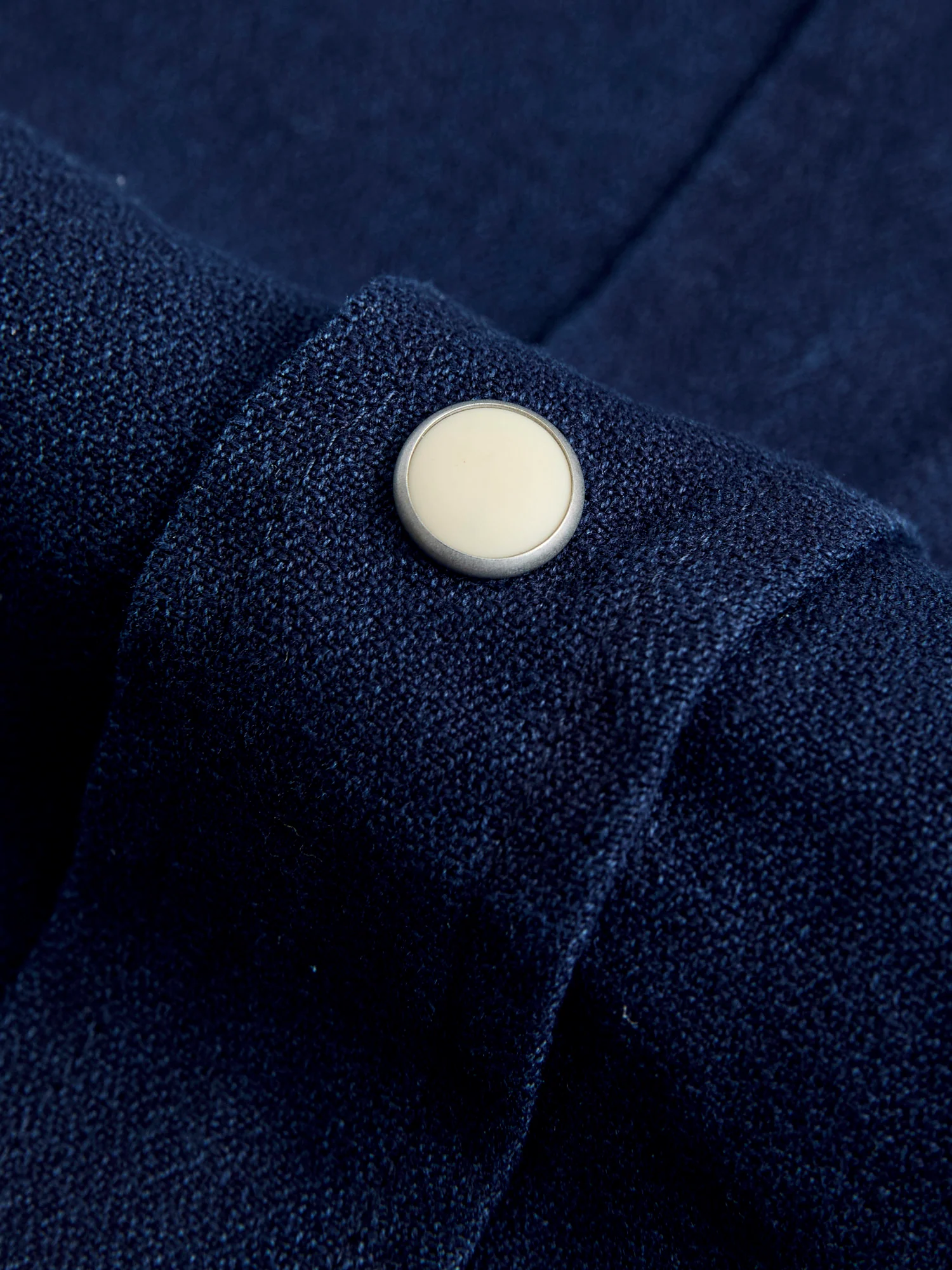 Yarn-Dyed Sateen Pearl Snap Shirt in Rinsed Indigo - Image 6