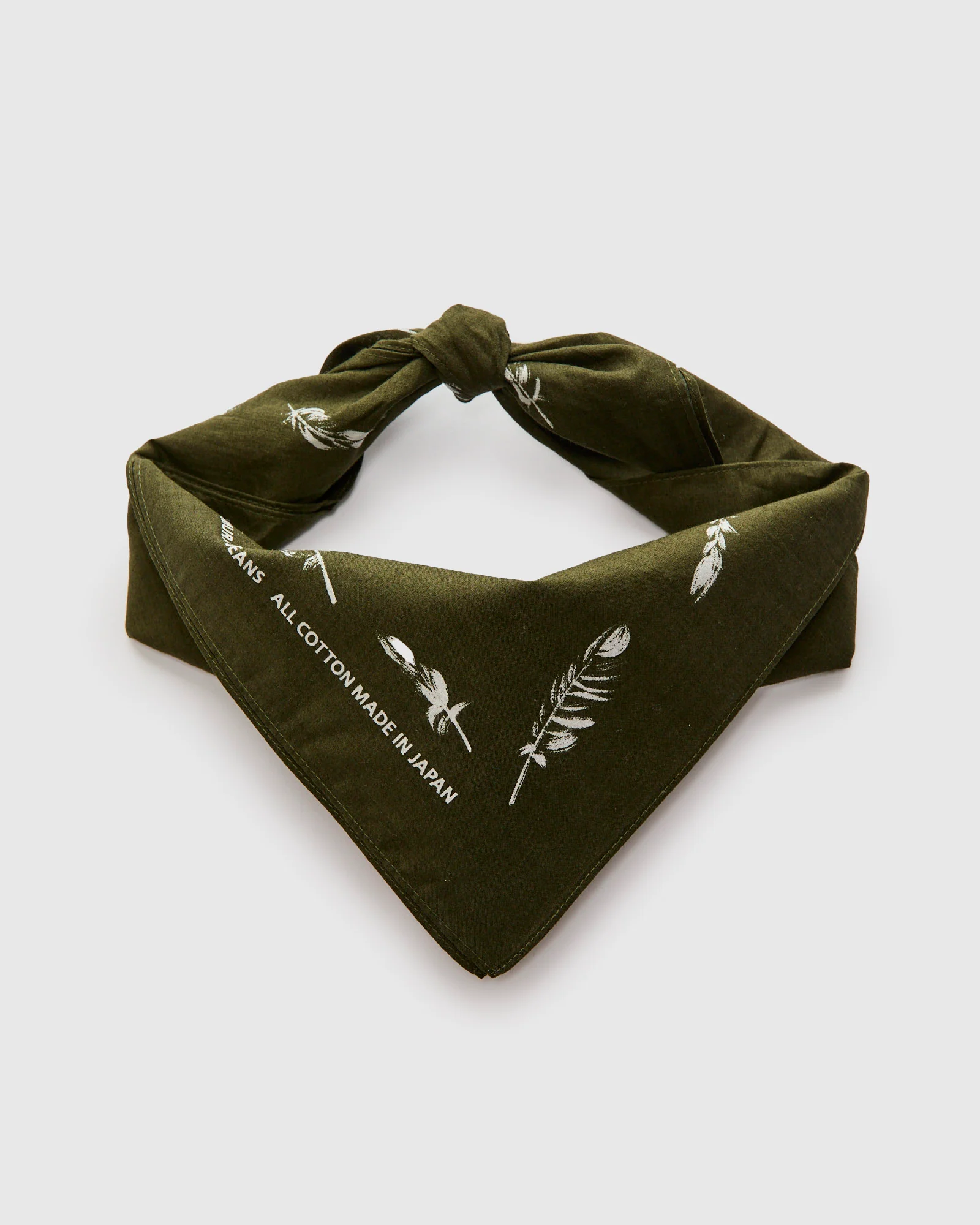 "Yatagarasu" Selvedge Bandana in Olive - Image 2